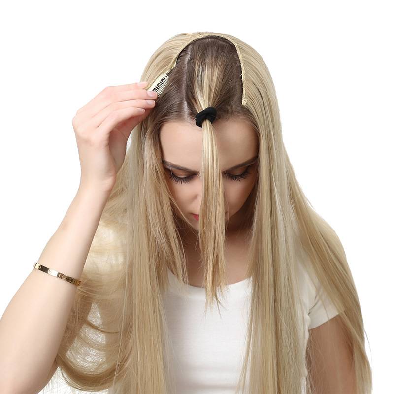 Platinum Blonde #1001 U Part Clip In Hair Extensions