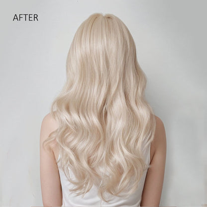 Hair Extensions Before and after-Ice Blonde-after