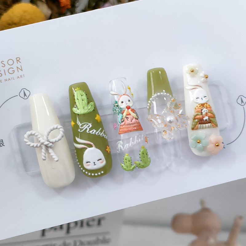 Cute Rabbits 5D Nail Stickers