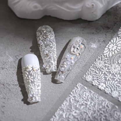 Lace Pattern 5D Nail Stickers