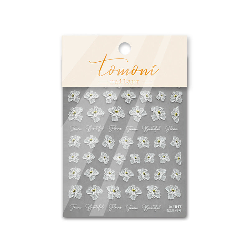 Beautiful Flower 5D Nail Stickers for Wedding