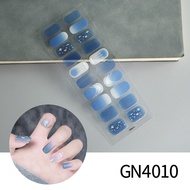 Blue Gradient Daily No UV Light Gel Nail Polish Strips