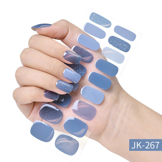 Blue Sparkle Gel Nail Polish Strips