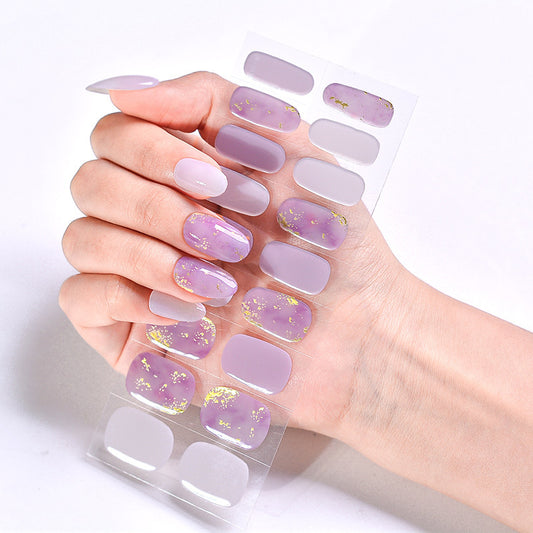 Purple Gold Foil Gel Nail Polish Strips