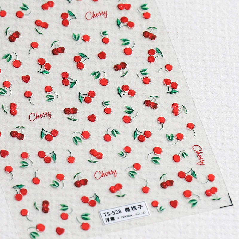 Cherry 5D Nail Stickers