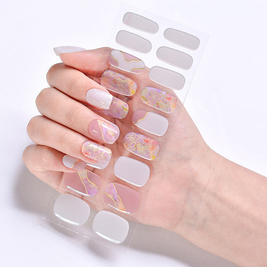 White Flower Gel Nail Polish Strips