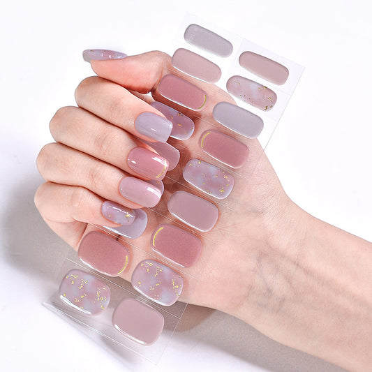 Purple Marbling Gel Nail Polish Strips