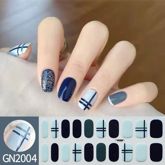 Blue Daily No UV Light Gel Nail Polish Strips