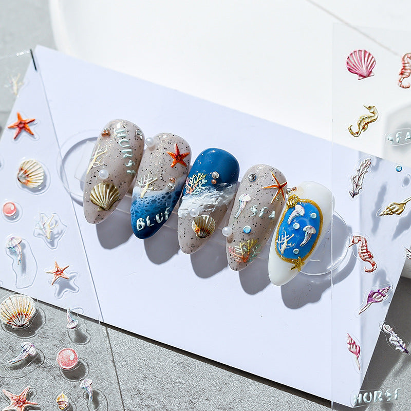 Sea World 5D Nail Stickers 2 Pcs