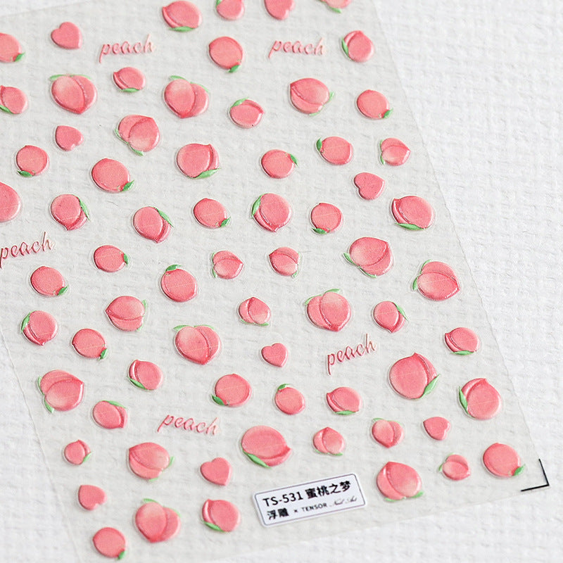 Peach 5D Nail Stickers