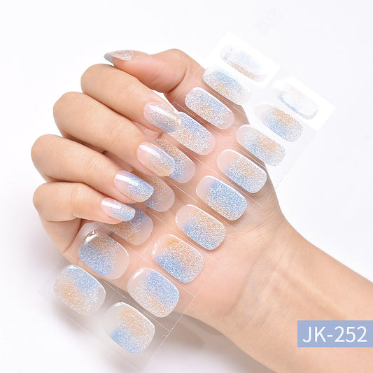 Blue Sparkle Gel Nail Polish Strips