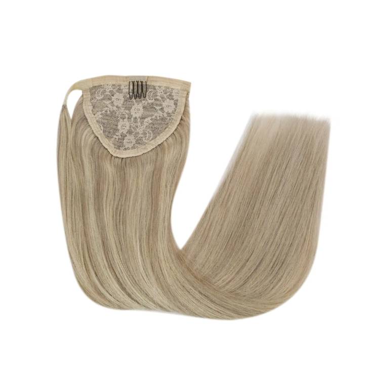 Highlights Blonde (#P18/613) Human Hair Ponytail Extension